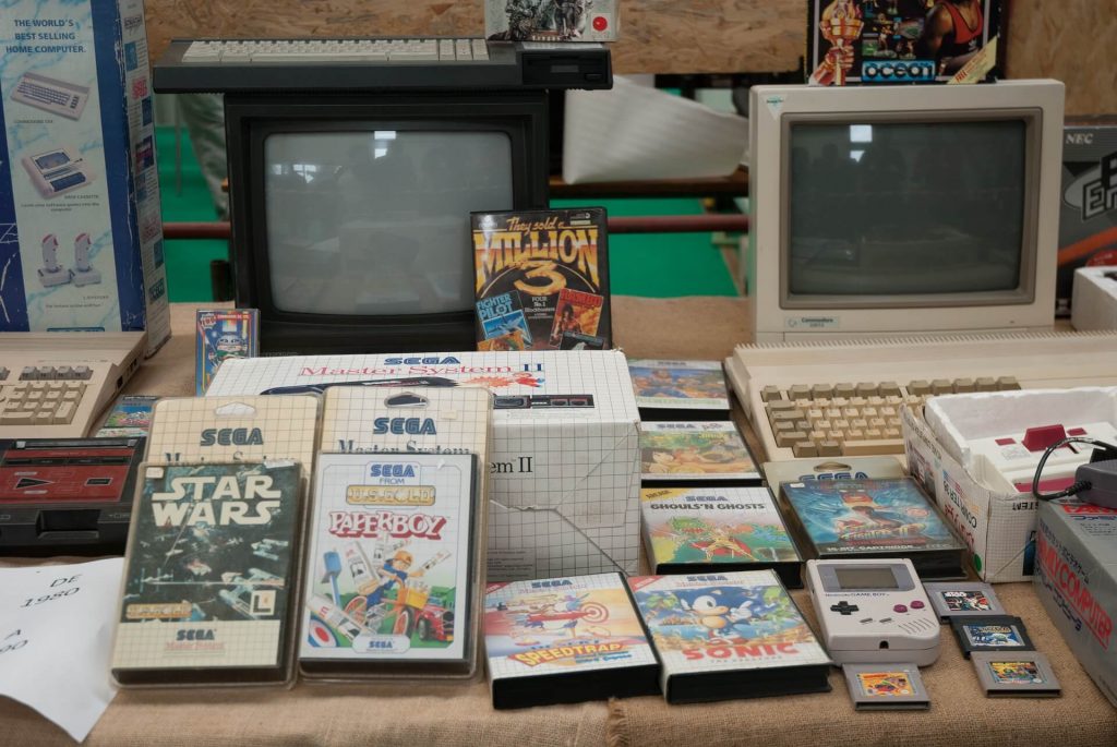 Collection of various games and consoles